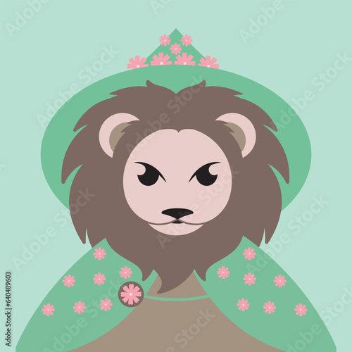Lion cute cartoon vector wizard theme