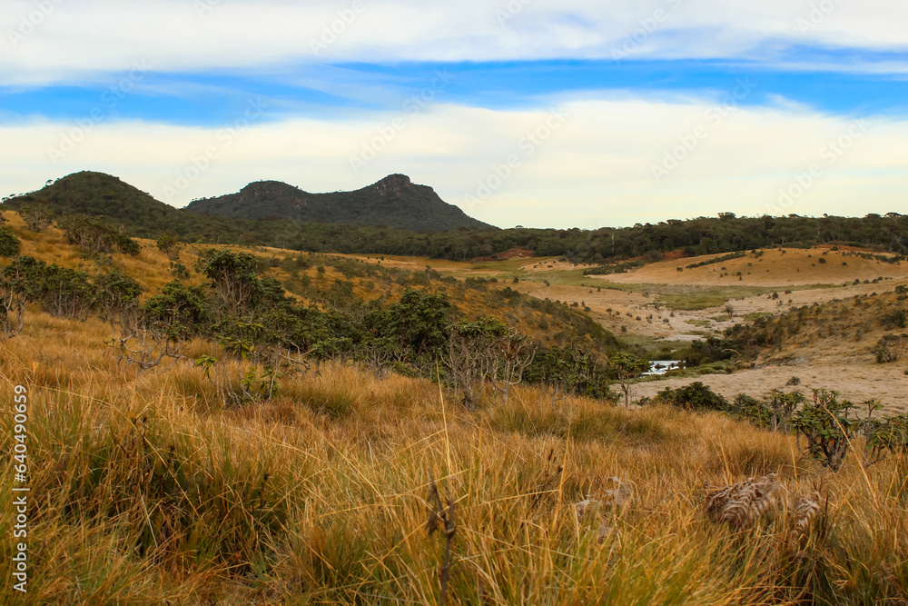 Beautiful landscape meadow World's End within the Horton Plains in Sri Lanka Beautiful landscape meadow World's End within the Horton Plains in Sri Lanka