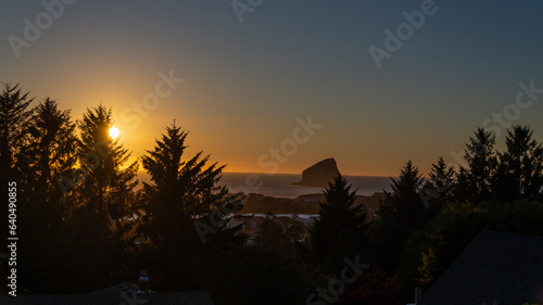 Oregon coastline with the Chief Kiawanda rock photo