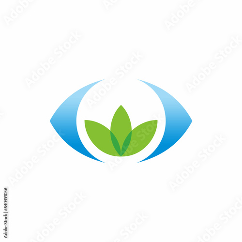 Green leaf organic vision logo vector image
