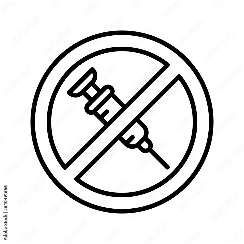 sign prohibiting the use of drugs, no drug addicts vector illustration on white background sign prohibiting the use of drugs, no drug addicts vector illustration on white background