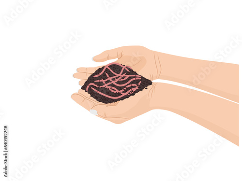 Earthworms on a white background.