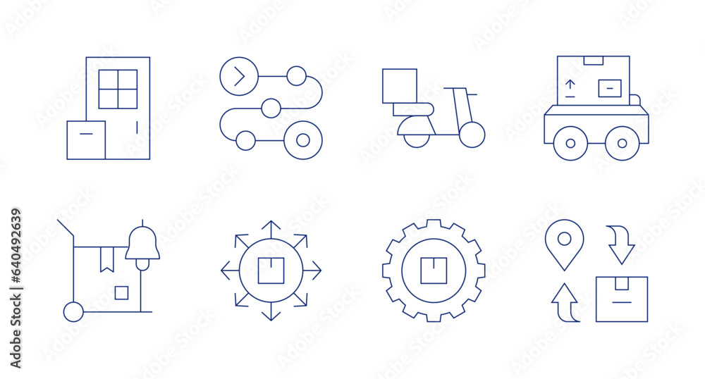 Delivery icons. Editable stroke. Containing delivery, product.