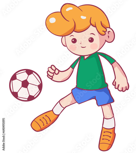 child playing football photo