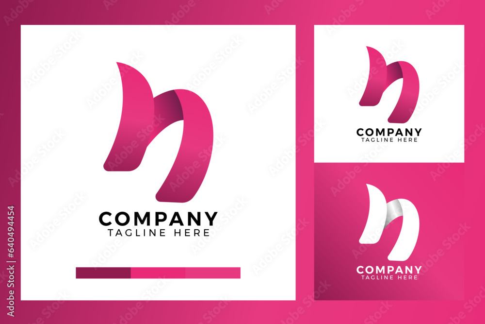 N logo template with color gradient