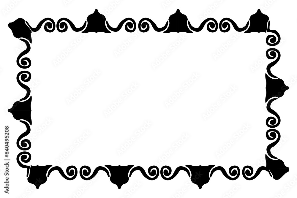 simple seamless vector rectangle hand draw sketch floral border
