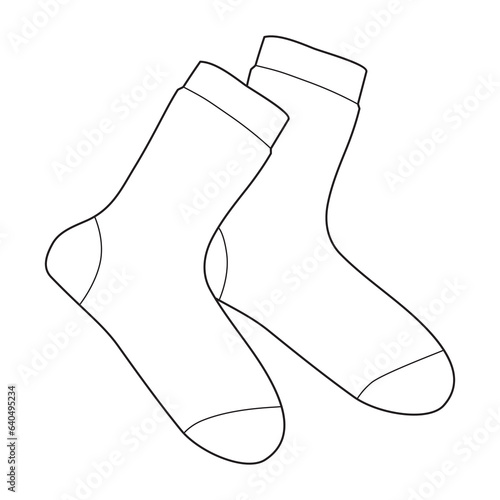 socks line vector illustration