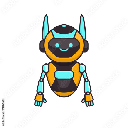 Robot character pose vector illustration design. Cute Cartoon Robot Illustration