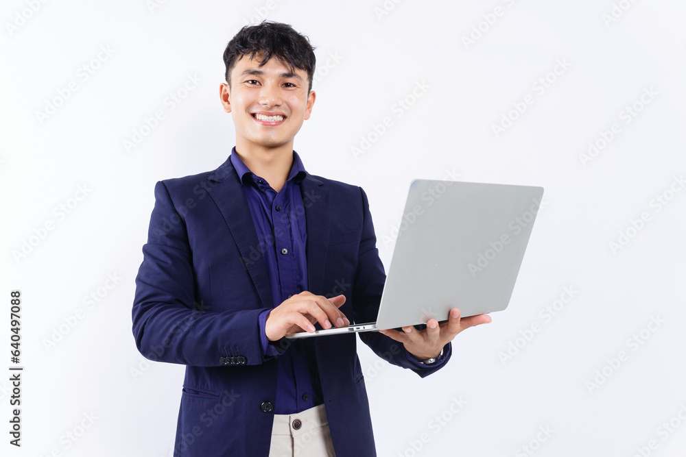 Photo of young Asian businessman on white background Photo of young Asian businessman on white background