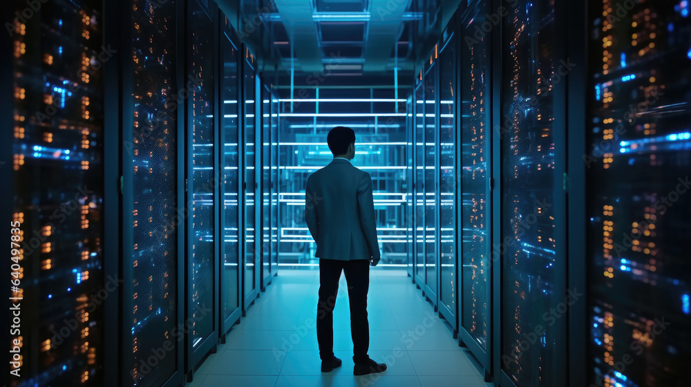 A technician is maintaining a complex network of servers in a busy data center A technician is maintaining a complex network of servers in a busy data center