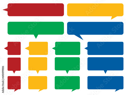 角丸 四角 吹き出し フレーム セット/ 4色カラー