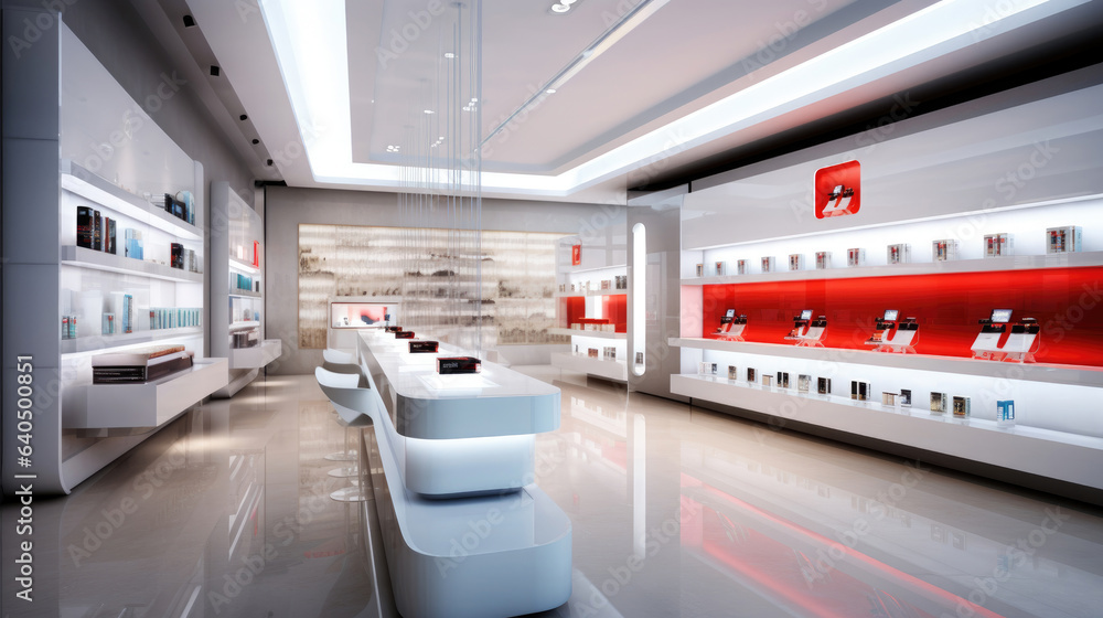 Fototapeta premium An electronics store's modern interior