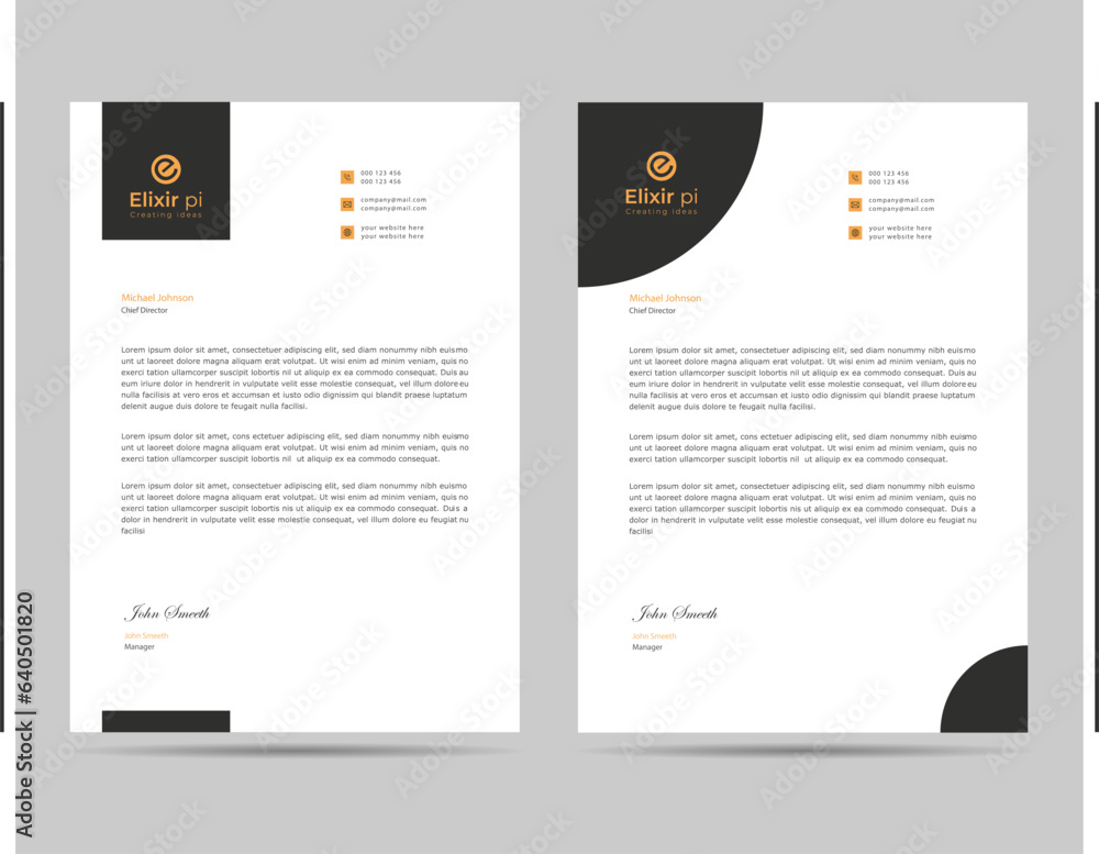 A4 size corporate elegant letterhead template design