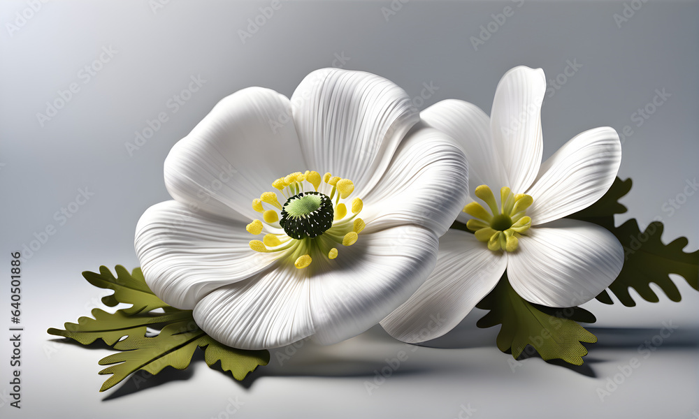 Obraz premium Elegant Anemone Ribbon Crafts.(Generative AI)