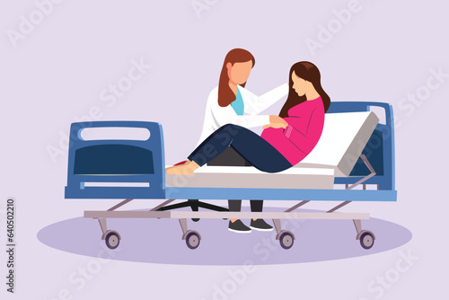 Parents with babies. Family maternity concept. Colored flat vector illustration isolated. 