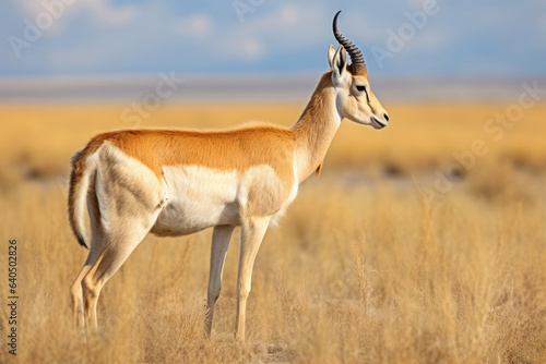 Saiga antelope in the steppe