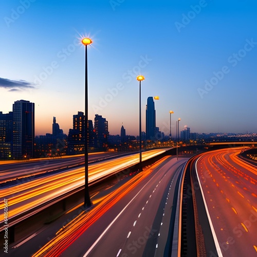 大都会の高速道路、早朝 N