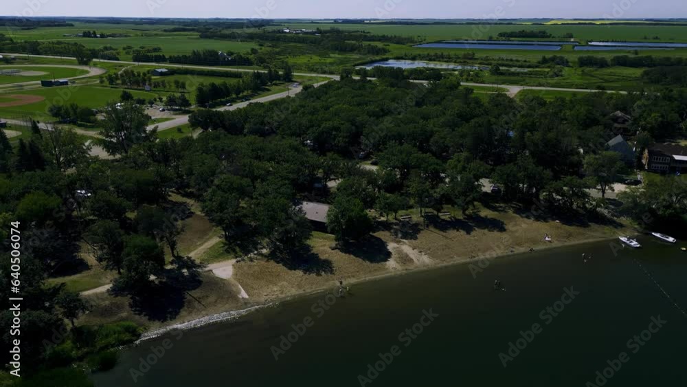 An Aerial View of Turtle Mountain Kerry Park Beach in Killarney Manitoba Canada An Aerial View of Turtle Mountain Kerry Park Beach in Killarney Manitoba Canada