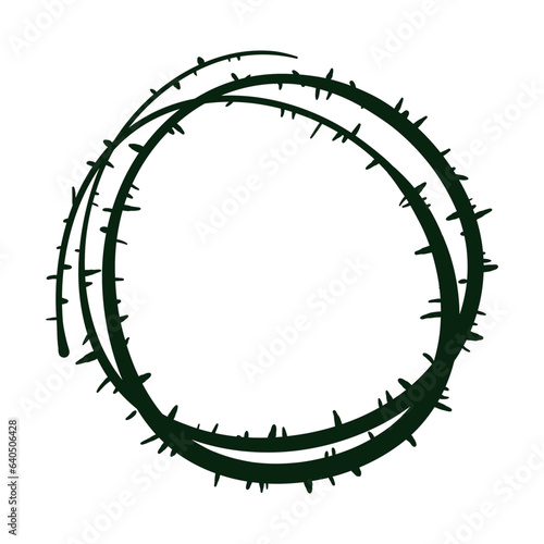 blackthorn crown flat vector illustration logo icon clipart isolated on white background