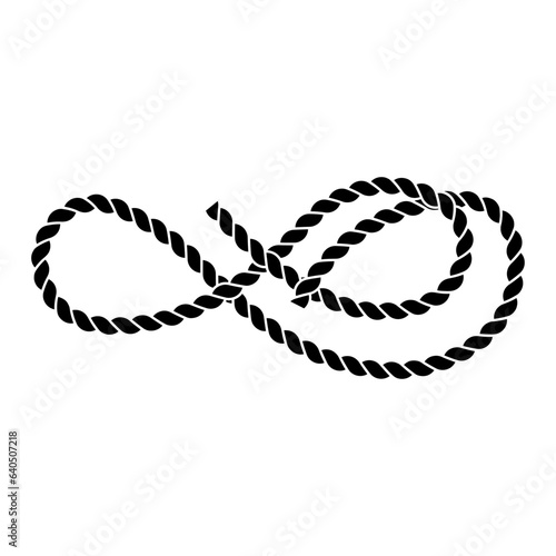 Black and white twisted and straight rope. rope vector illustration. Isolated against a blank background.