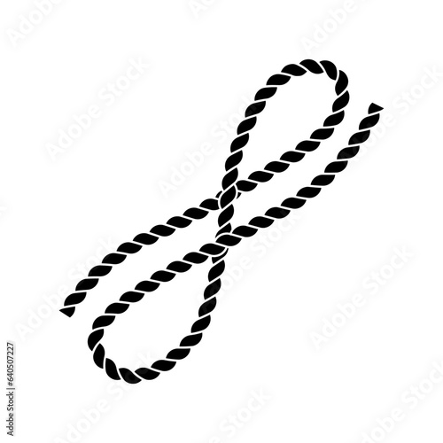Black and white twisted and straight rope. rope vector illustration. Isolated against a blank background.