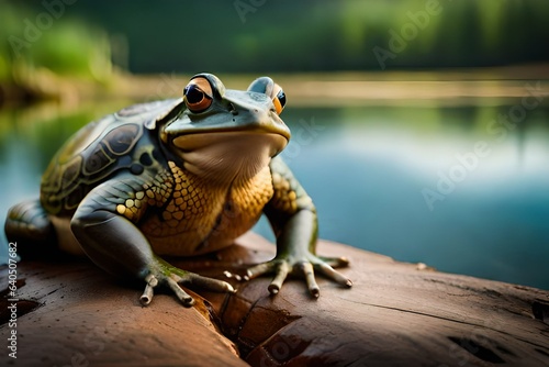 frog sitting on a rock © Mehwish