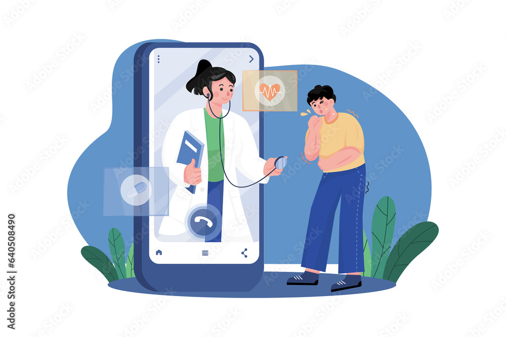 Online Medical Consultation Illustration Online Medical Consultation Illustration