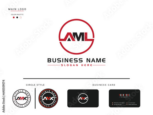 Minimalist Circle AML Three Letter Logo Icon Design