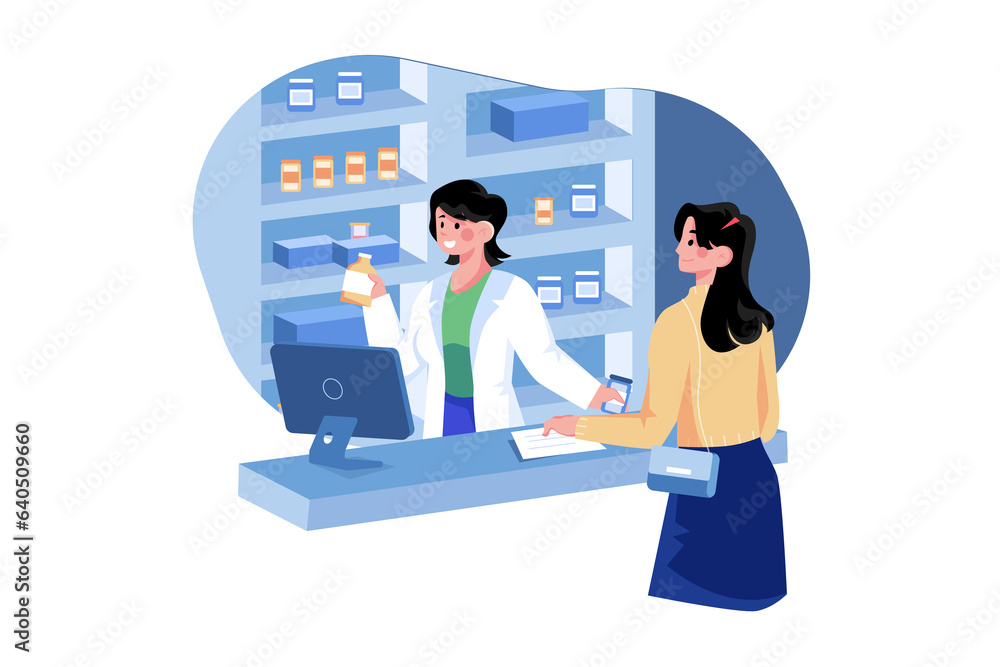 Medical Pharmacy Illustration concept on white background Medical Pharmacy Illustration concept on white background
