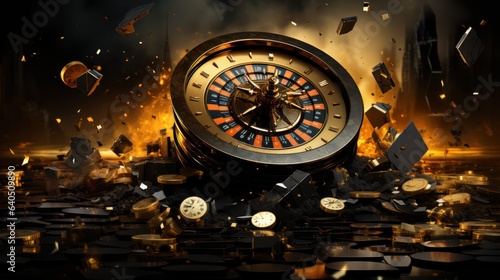 Abstract background with clock running 