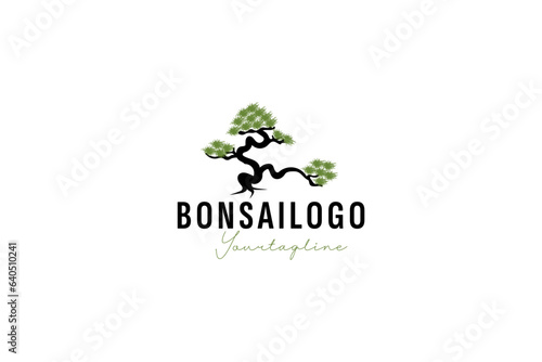 Bonsai logo vector icon illustration