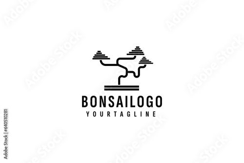 Bonsai logo vector icon illustration