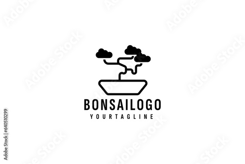 Bonsai logo vector icon illustration