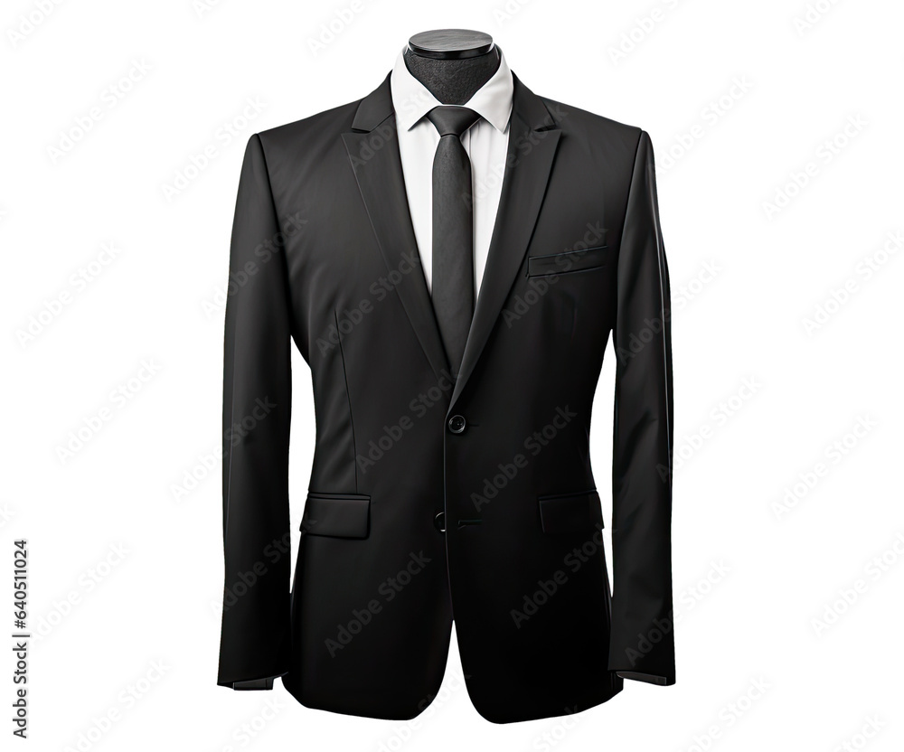 Black suit isolated on transparent background Black suit isolated on transparent background