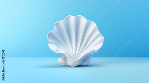 seashell on blue background