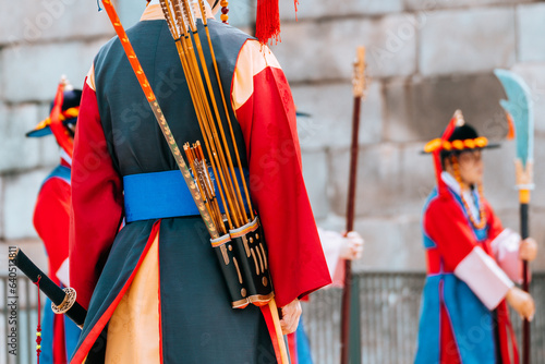military guard changing performance at Sungnyemun gate, seoul