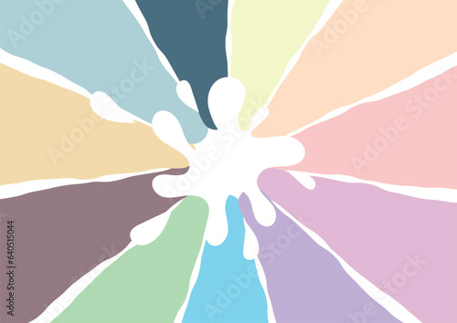 abstract colorful radial background with splash