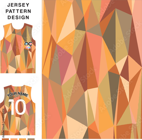 Abstract triangle concept vector jersey pattern template for printing or sublimation sports uniforms football volleyball basketball e-sports cycling and fishing Free Vector.