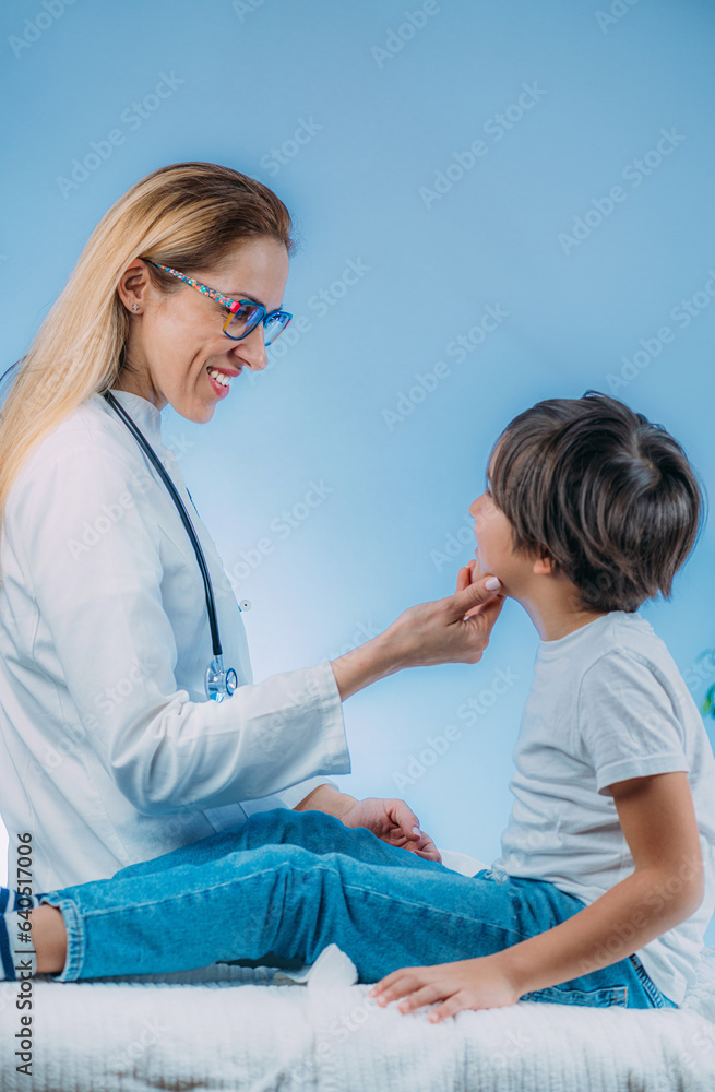 Pediatrician with 6 years old boy Pediatrician with 6 years old boy
