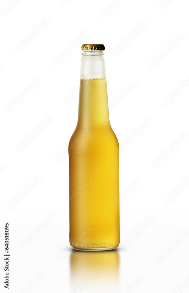 glass bottle with light beer
