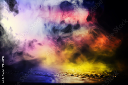 multicolor smoke on black background