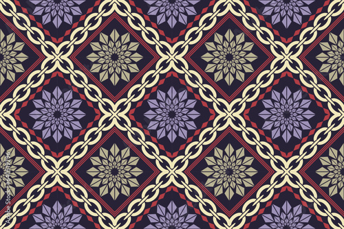 Ethnic Figure aztec embroidery style. Geometric ikat oriental traditional art pattern.Design for ethnic background,wallpaper,fashion,clothing,wrapping,fabric,element,sarong,graphic,vector illustration