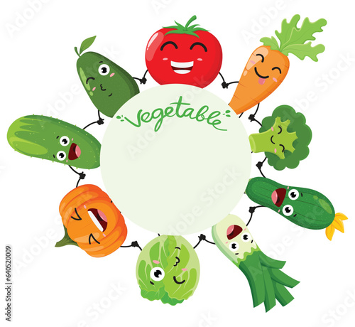 Funny vegetable cartoon, isolated on white background