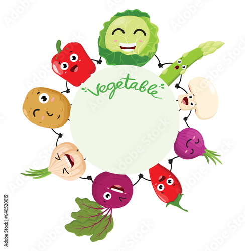 Funny vegetable cartoon, isolated on white background