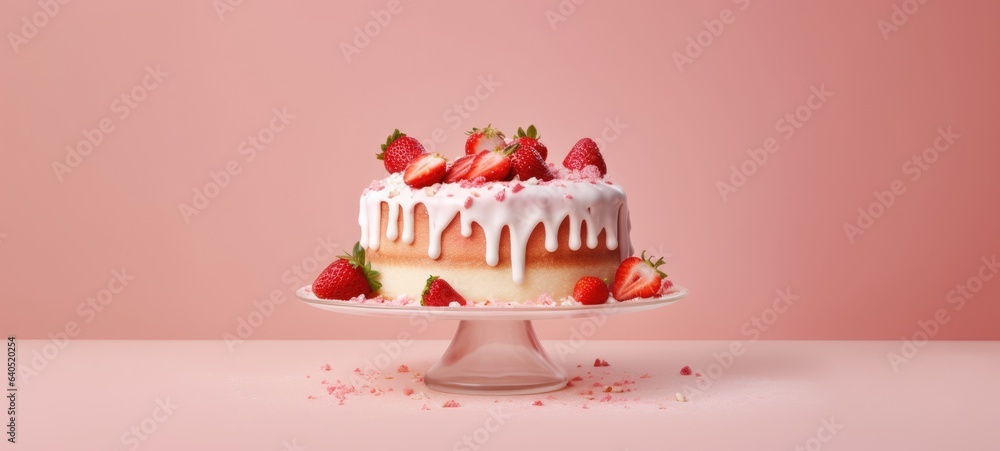 strawberry cake tart pie dessert pastry food, ai - obrazy, fototapety, plakaty 
