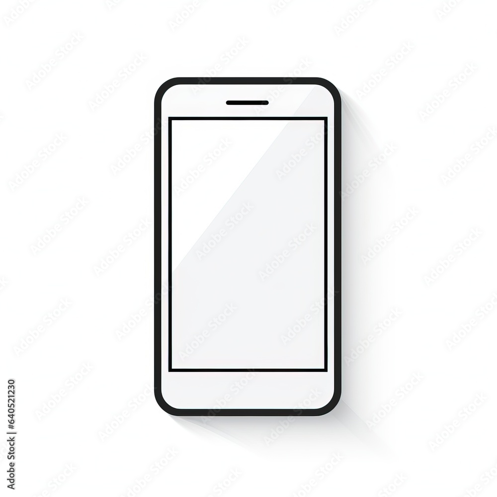 Simple smartphone icon. Minimalistic mobile phone. Black and white. Generative AI. Simple smartphone icon. Minimalistic mobile phone. Black and white. Generative AI.