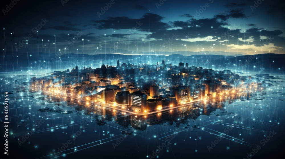Abstract technology city background 
