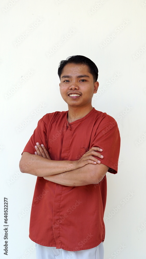 Healthcare workers. Confident smiling asian nurse with orange scrubs. Doctor ready for surgery works. Healthcare workers. Confident smiling asian nurse with orange scrubs. Doctor ready for surgery works.