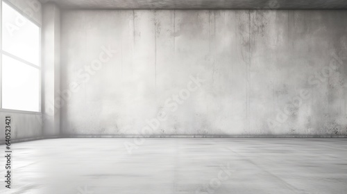 Empty room cement floor and wall background Generative AI