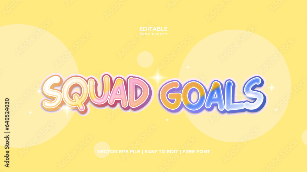 Squad Goals Font Editable Text Effect Style